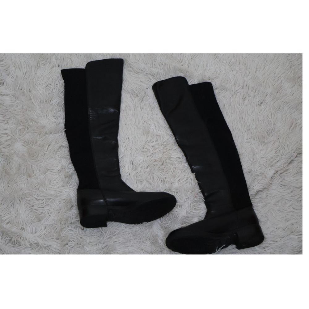 Blondo Boots Size 6.5 Black Leather Over the Knee Leather Fabric Waterproof - Picture 4 of 8
